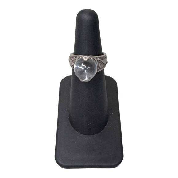Vintage Sterling Silver Rock Crystal Pools Of Light Ring Shooting Star Size 5.25 - Picture 3 of 10
